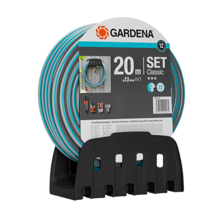 ΛΑΣΤΙΧΟ CLASSIC 13 MM (1/2) 20Μ SET ΜΕ ΚΡΕΜΑΣΤΡΑ & ΣΥΝΔΕΣΜΟΥΣ OGS GARDENA 18005-50